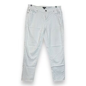 Eileen Fisher Women's Size 10 Straight Leg Cotton Stretch White Jeans Made USA